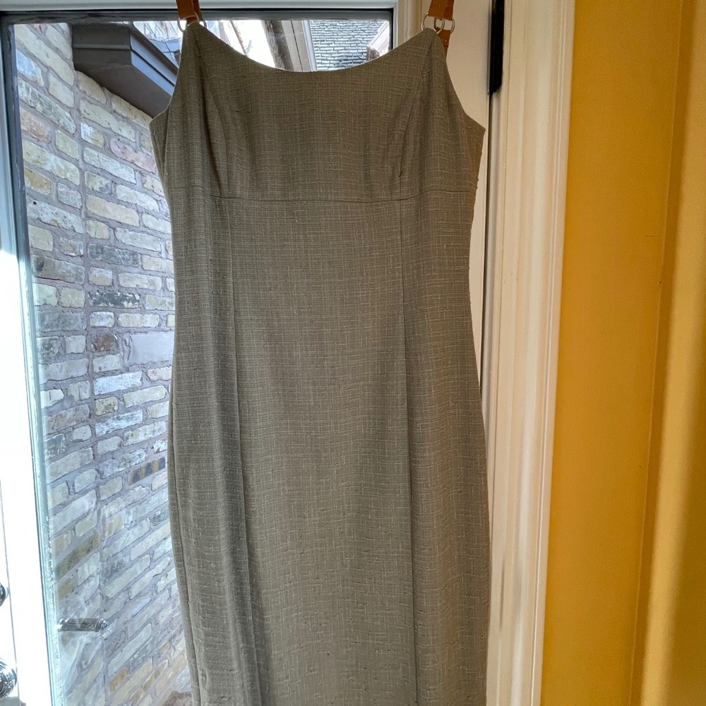 Michael Kors dress with leather straps. Tan. Sz. 8